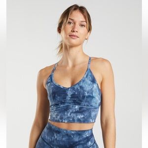 Gymshark Elevate Longline Sports Bra • Lakeside Blue Spray Dye